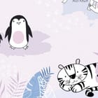 Miniatura fototapety Mapa świata z rysunkowymi zwierzętami fragment #2