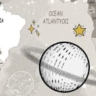 Miniatura fototapety Astronauci na Mapie Świata fragment #2