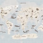 Miniatura fototapety Mapa świata dla dzieci z kontynentami