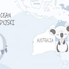 Miniatura fototapety Mapa świata z balonami dla dzieci fragment #1