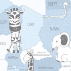 Miniatura fototapety Mapa świata z balonami dla dzieci fragment #2