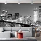 Miniatura fototapety Most nad rzeką nocą we wnętrzu salonu