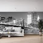 Miniatura fototapety Most nad rzeką nocą we wnętrzu pokoju nastolatka