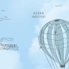 Miniatura fototapety Mapa świata z samolotami fragment #1