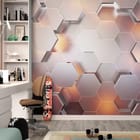 Miniatura fototapety Trójwymiarowe Heksagonalne Panele we wnętrzu pokoju nastolatka