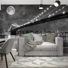 Miniatura fototapety Most nad rzeką nocą we wnętrzu pokoju nastolatka