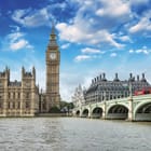 Miniatura fototapety Londyn z wieżą zegarową i mostem