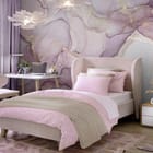 Miniatura fototapety Abstrakcyjne fale w pastelach we wnętrzu pokoju nastolatka