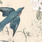 Miniatura fototapety Kwiaty i ptaki na gałęziach fragment #1