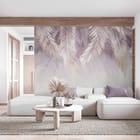 Miniatura fototapety Pastelowe Liście Palmowe we wnętrzu salonu
