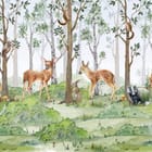 Miniatura fototapety Sarna i zając w leśnym otoczeniu