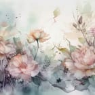 Miniatura fototapety Akwarelowe róże w pastelowych odcieniach