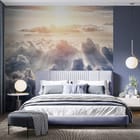 Miniatura fototapety Chmury oświetlone słońcem we wnętrzu sypialni