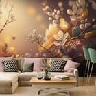 Miniatura fototapety Kwiaty Sakury na Gałęziach we wnętrzu kuchni