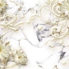 Miniatura fototapety Kwiaty i Złote Liście na Marmurze