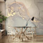 Miniatura fototapety Abstrakcyjne Plamy i Złote Akcenty we wnętrzu kuchni