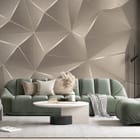 Miniatura fototapety Geometryczny wzór z trójkątów we wnętrzu salonu