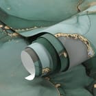 Miniatura fototapety Zielone wzory z złotymi akcentami fragment #1