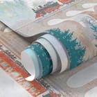 Miniatura fototapety Pociąg na moście wśród gór fragment #1