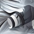 Miniatura fototapety Zbliżenie białych piór na ciemnym tle fragment #1