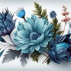 Miniatura fototapety Egzotyczne Niebieskie Kwiaty