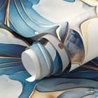 Miniatura fototapety Abstrakcyjne liście i pióra fragment #1