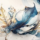 Miniatura fototapety Abstrakcyjne liście i pióra