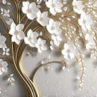 Miniatura fototapety Dekoracyjne drzewo z kwiatami 3D