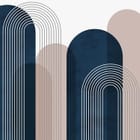 Miniatura fototapety Geometryczne łuki i linie na beżowym tle