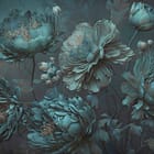 Miniatura fototapety Niebieskie Piwonie z Detalami