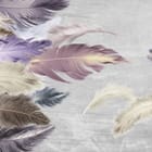 Miniatura fototapety Kolorowe pióra na szarym tle