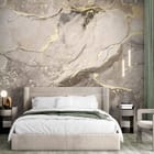 Miniatura fototapety Abstrakcyjny Marmur z Złotymi Żyłkami we wnętrzu sypialni