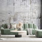 Miniatura fototapety Betonowa ściana z pęknięciami we wnętrzu salonu