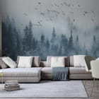 Miniatura fototapety Mglisty las iglasty we wnętrzu salonu