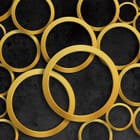 Miniatura fototapety Złote Okręgi na Ciemnym Tle