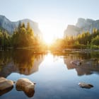 Miniatura fototapety Górski krajobraz z rzeką