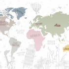 Miniatura fototapety Kolorowa mapa świata dla dzieci