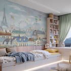 Miniatura fototapety Kolorowe Dachy z Kotami we wnętrzu pokoju dziecka