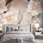 Miniatura fototapety Kwiaty 3D z Kryształkami we wnętrzu sypialni