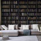 Miniatura fototapety Biblioteka pełna książek we wnętrzu salonu