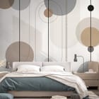 Miniatura fototapety Geometryczne wzory z okręgami we wnętrzu sypialni