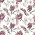 Miniatura fototapety Wzór z Kwiatami Protea i Liśćmi