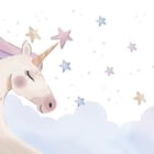 Miniatura fototapety Jednorożec w pastelowych chmurach