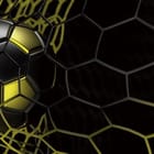 Miniatura fototapety Piłka nożna w siatce bramki