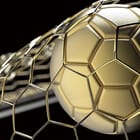 Miniatura fototapety Złota Piłka w Metalicznej Siatce