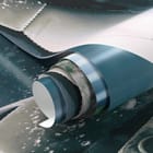 Miniatura fototapety But piłkarski w akcji na trawie fragment #1