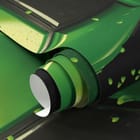 Miniatura fototapety Zielono-czarna piłka w ruchu fragment #1