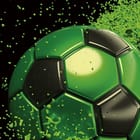 Miniatura fototapety Zielono-czarna piłka w ruchu