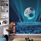 Miniatura fototapety Piłka nożna nad stadionem nocą we wnętrzu pokoju dziecka