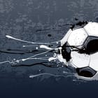 Miniatura fototapety Piłki nożne z efektem rozprysków